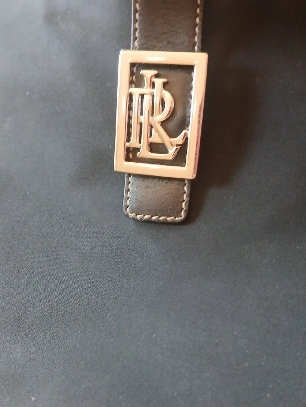 Ralph Lauren Black Hobo Bag with Gold Logo Accent